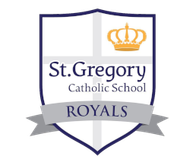 A logo for st. gregory catholic school royals