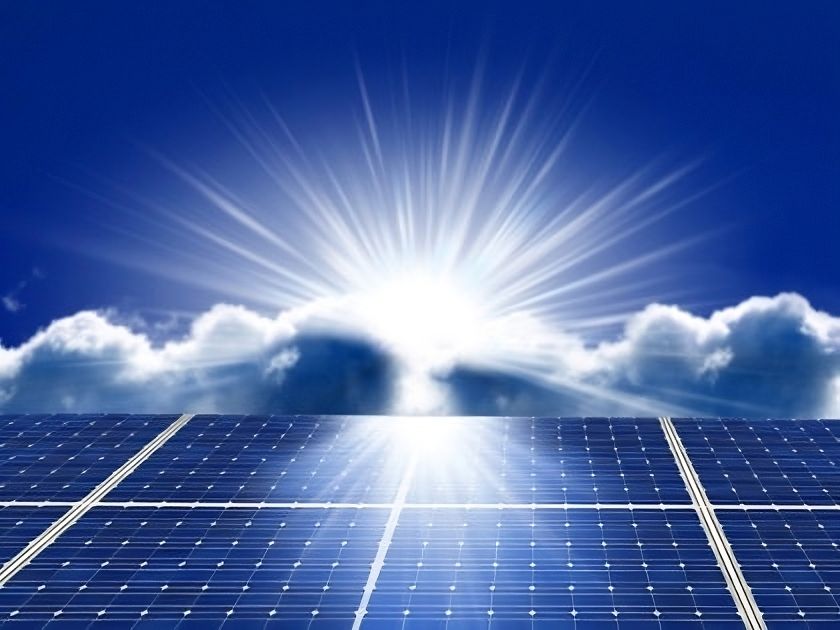 Solar panel sun light