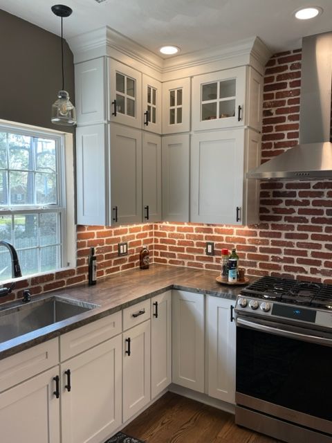 White Cabinets with Tiling — Virginia Beach, VA — Harbour View Kitchen, Bath, & Flooring