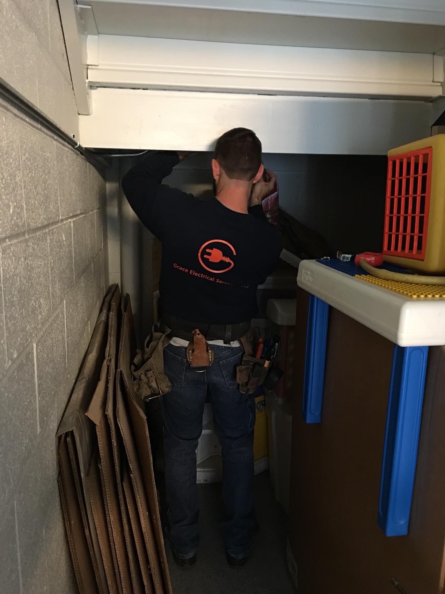 Electric Lines Under the Stair — Shrewsbury, PA — Grace Electric & Services