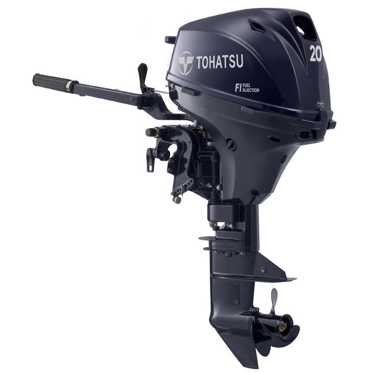 a tohatsu outboard motor is shown on a white background .