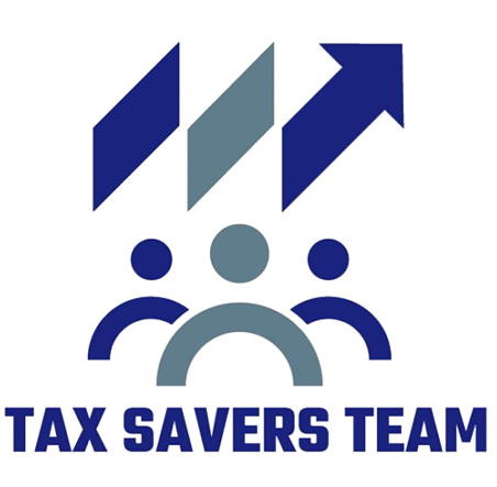 Logo: Three figures under three upward arrows. Text: "Tax Savers Team."