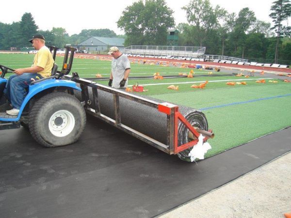 Installing Turf On School — Matthews, NC — Artificial Turf Products