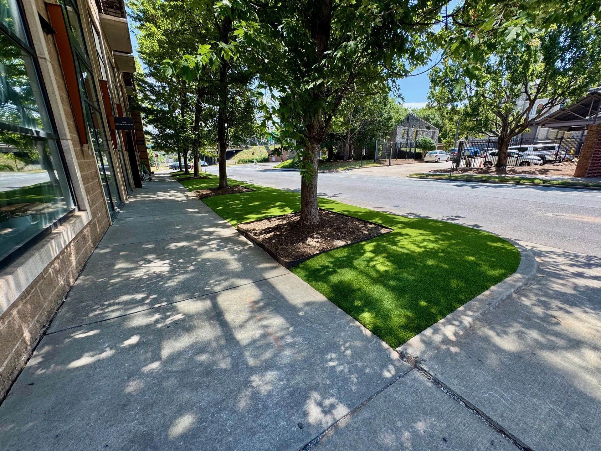 Sidewalk With Trees — Matthews, NC — Artificial Turf Products