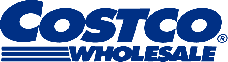 Costco Wholesale merki í bláu og hvítu