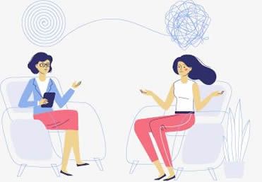 Iconografía sobre una sesión de terapia individual