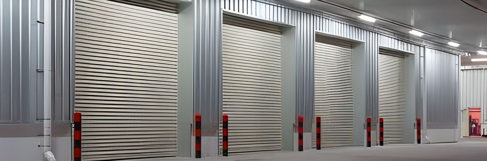 Rows of Industrial Roller Doors, in a Warehouse Setting — Duncan's Doors In Kearneys Spring, QLD
