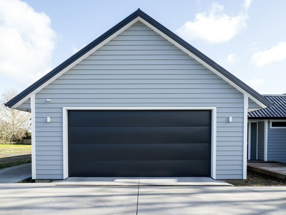 Gray Garage With Black Door — Duncan's Doors In Stanthorpe, QLD
