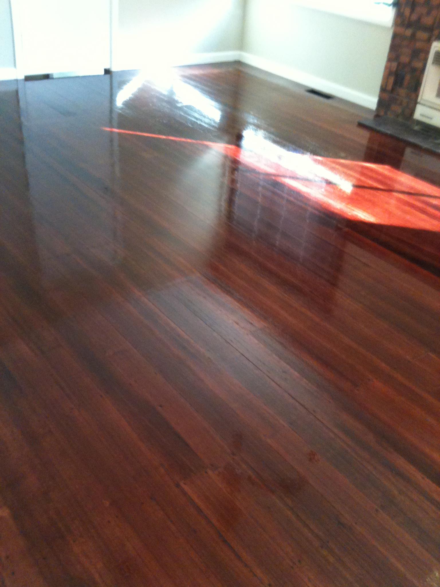Dark Hardwood Polished Floor on Empty Room — Geelong, VIC — Fine Finish Floors