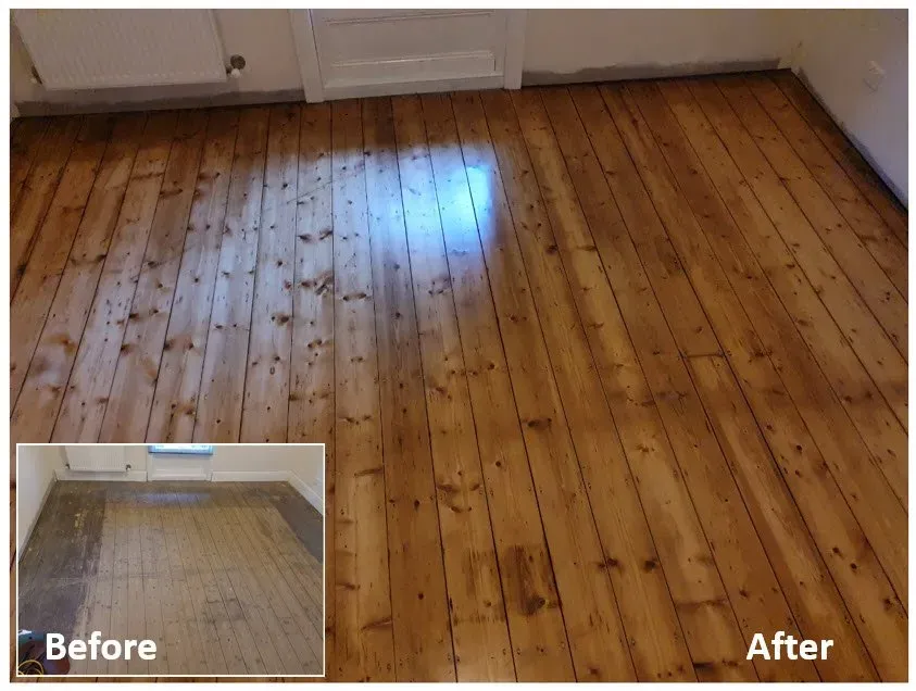 Room Before and After Sanding and Polishing — Geelong, VIC — Fine Finish Floors