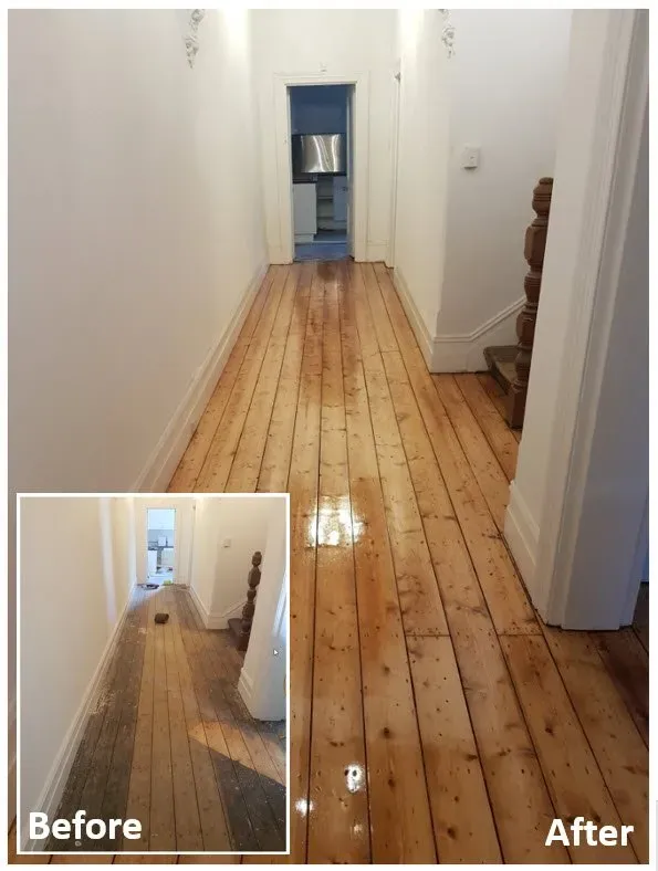 Residential Before and After Sanding and Polishing — Geelong, VIC — Fine Finish Floors