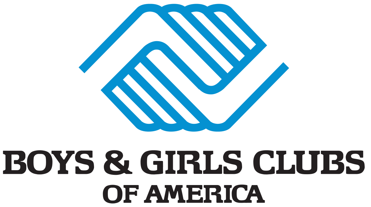 Logo for Boys & Girls Clubs of America: two stylized hands intertwined, in blue, above the organization's name in black.