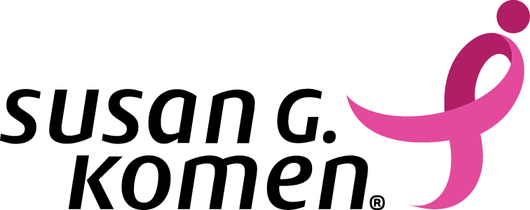 Susan G. Komen logo with pink ribbon symbol and text 