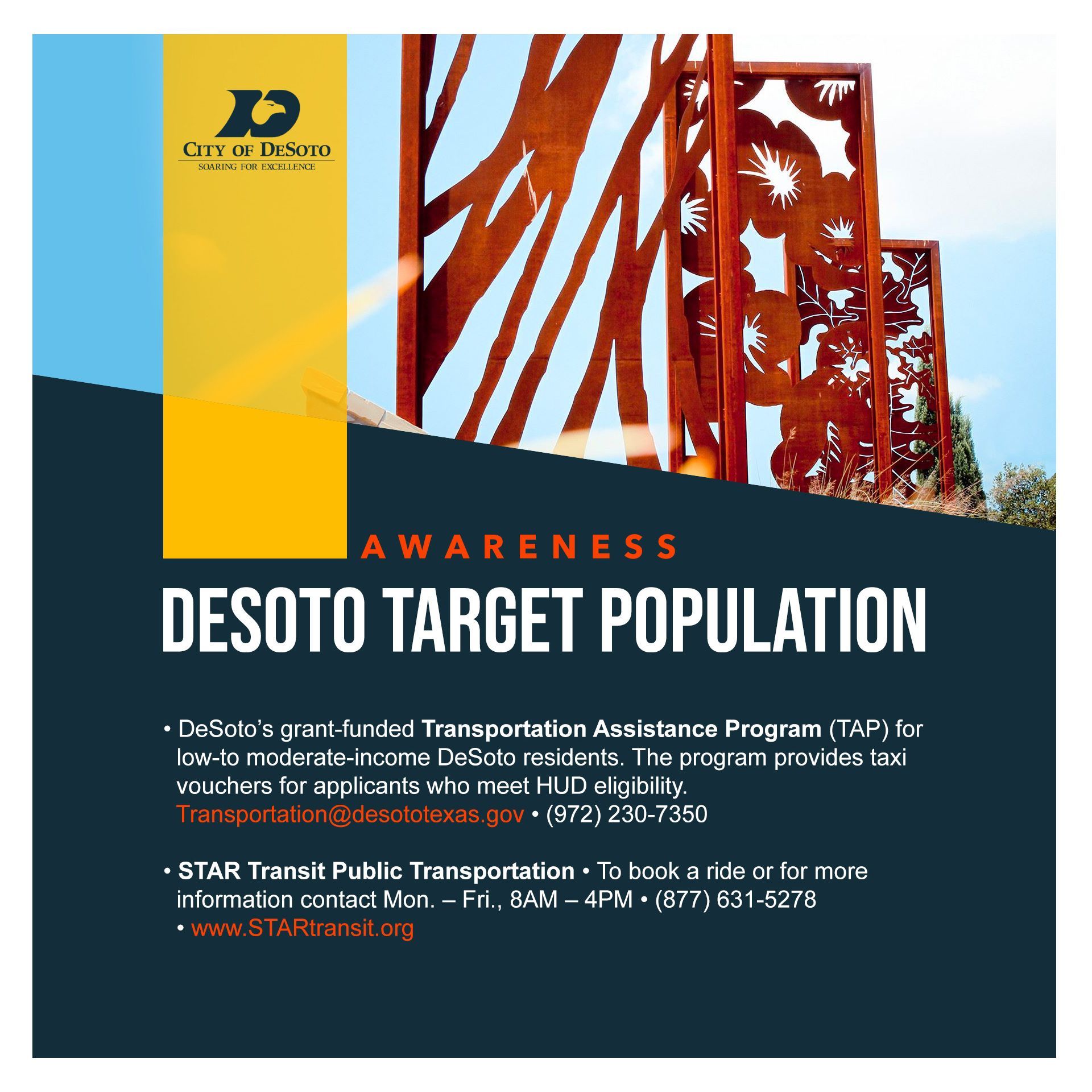 a poster that says awareness desoto target population on it