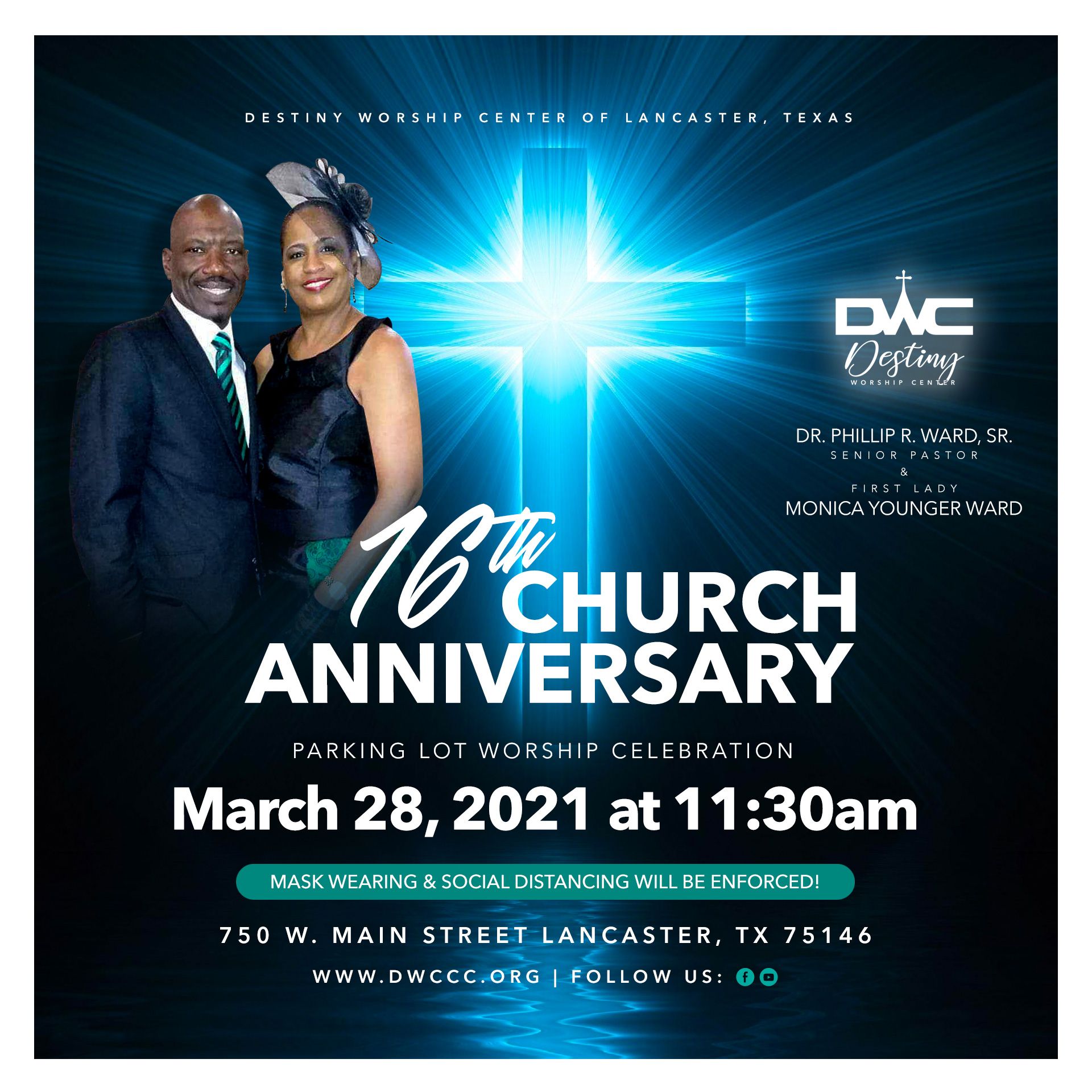an advertisement for the 16th church anniversary