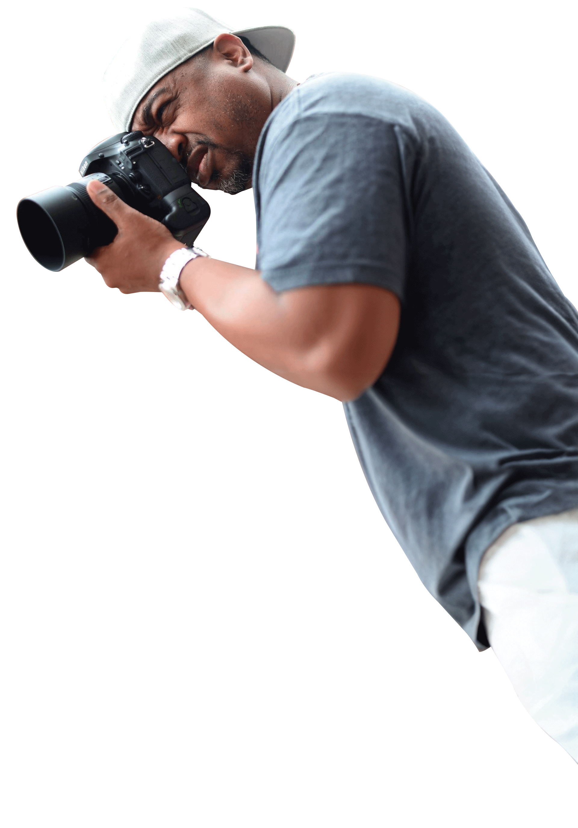 a man is taking a picture with a camera .