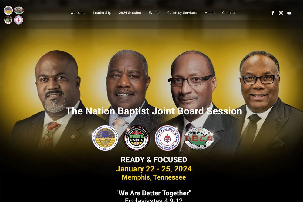 a screenshot of the website for the nation baptist joint board session .