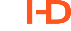 the letters i and d are orange and white on a white background .