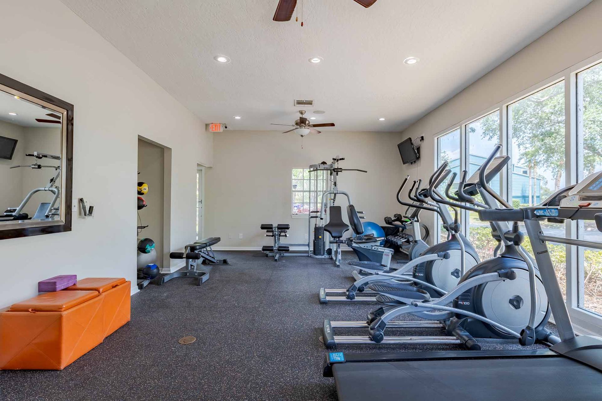Fitness center at Savannahs at James Landing.