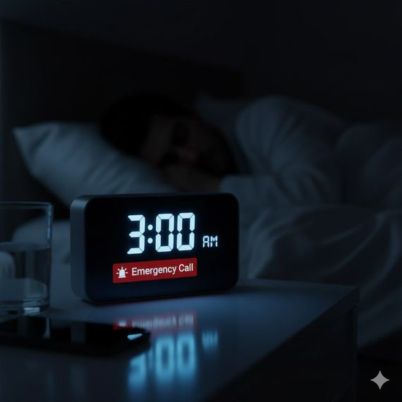 Alarm clock showing 3:00 AM and 