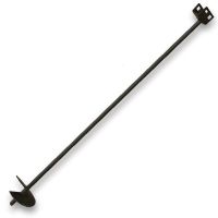 A black pole with a hole in the middle on a white background.