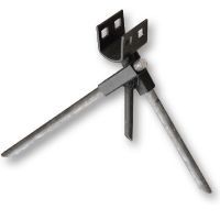 A pair of metal sticks sitting on top of each other on a white background.