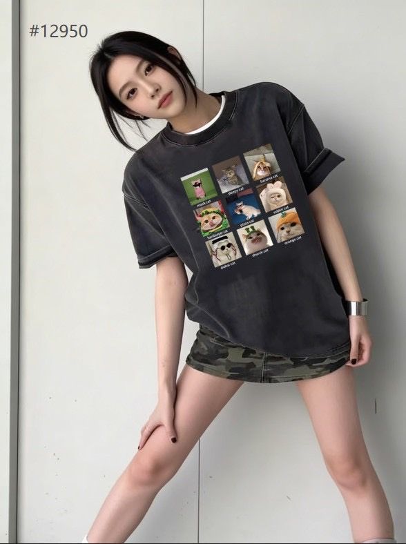 260413水洗超萌9宮格貓咪ㄒ恤