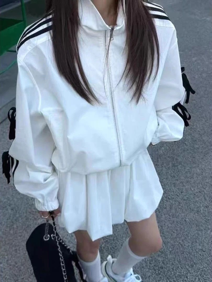 260414防曬雙口袋拉鍊外套加短裙