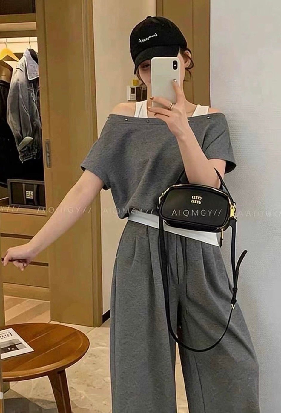 260615假兩件造型上衣加長褲套裝