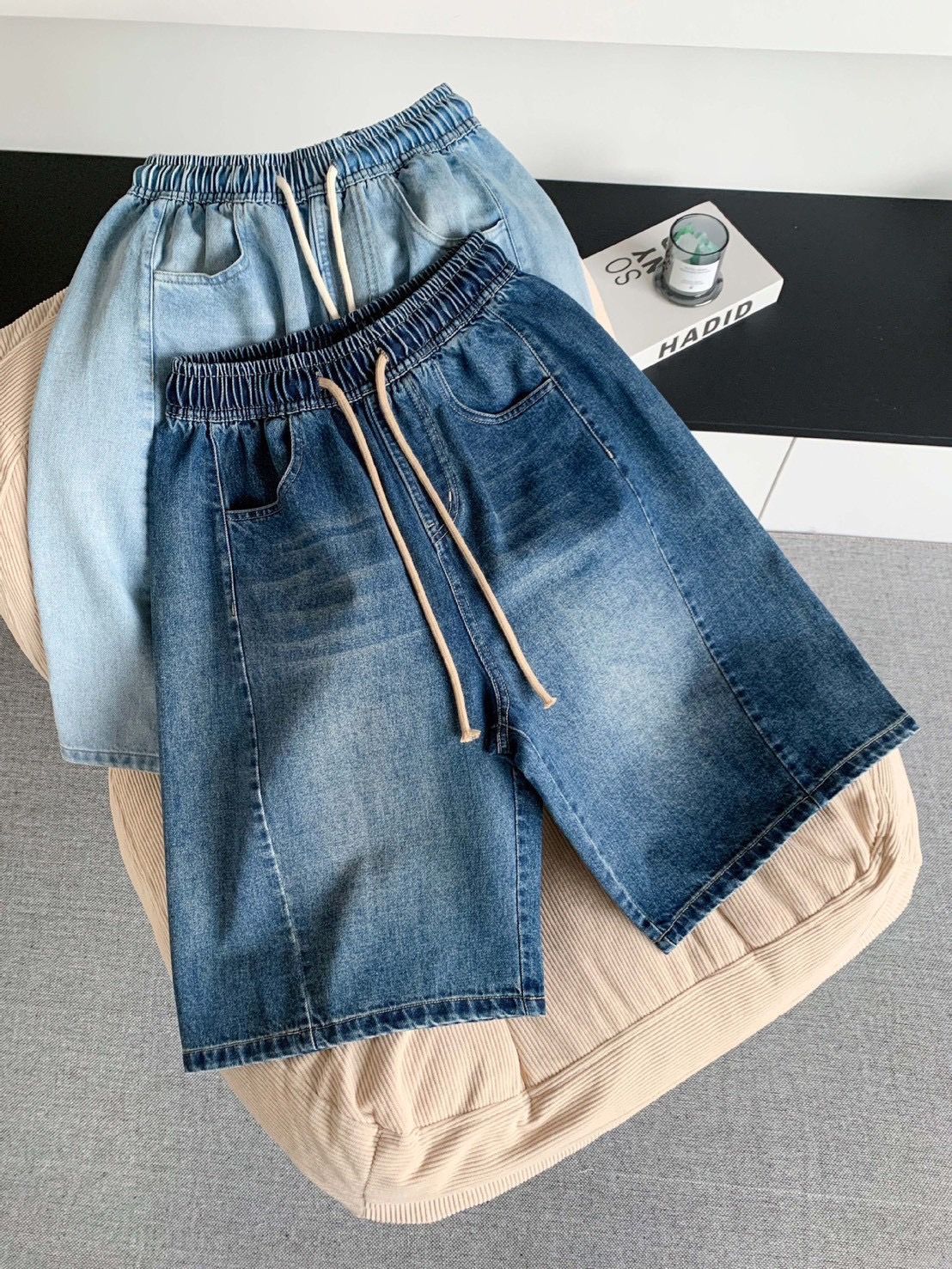 柔軟輕薄牛仔布料五分褲