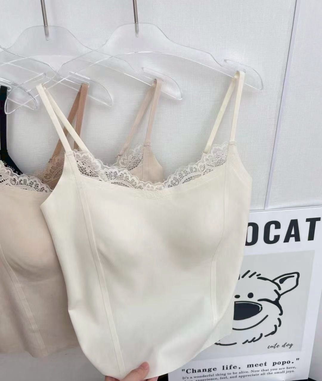 夏日冰絲蕾絲細肩背心