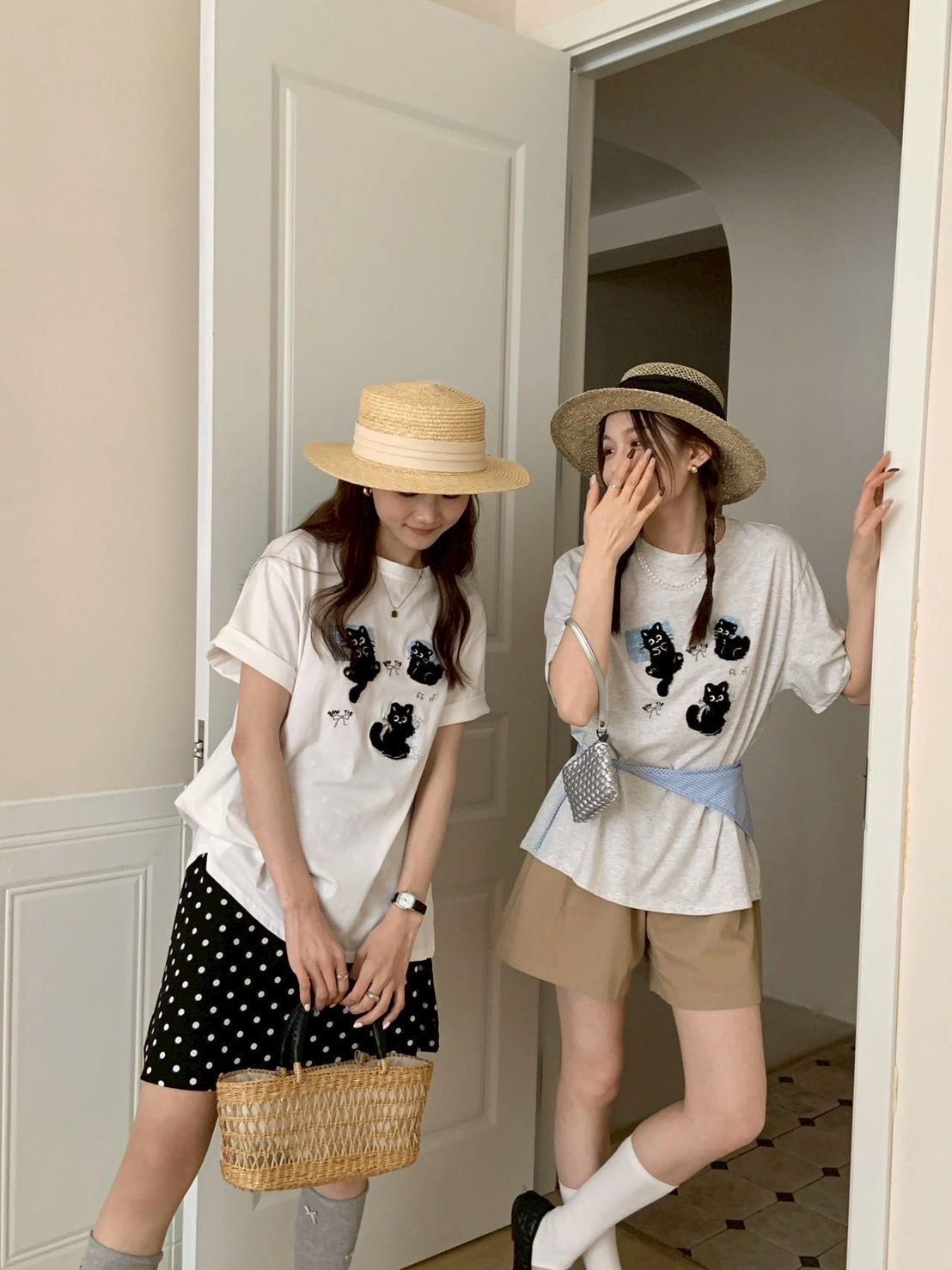 立體黑貓刺繡ㄒ恤