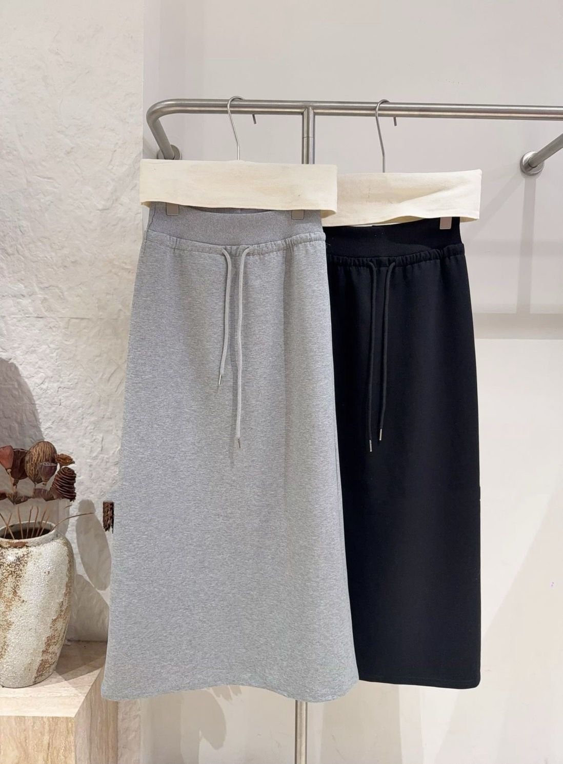 韓系抽繩百搭長裙