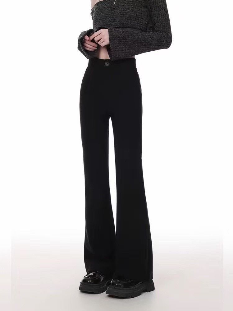 韓系高腰微喇叭褲