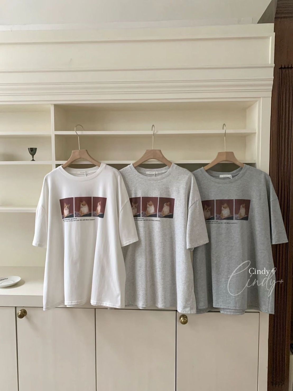 韓版貓咪三連拍ㄒ恤