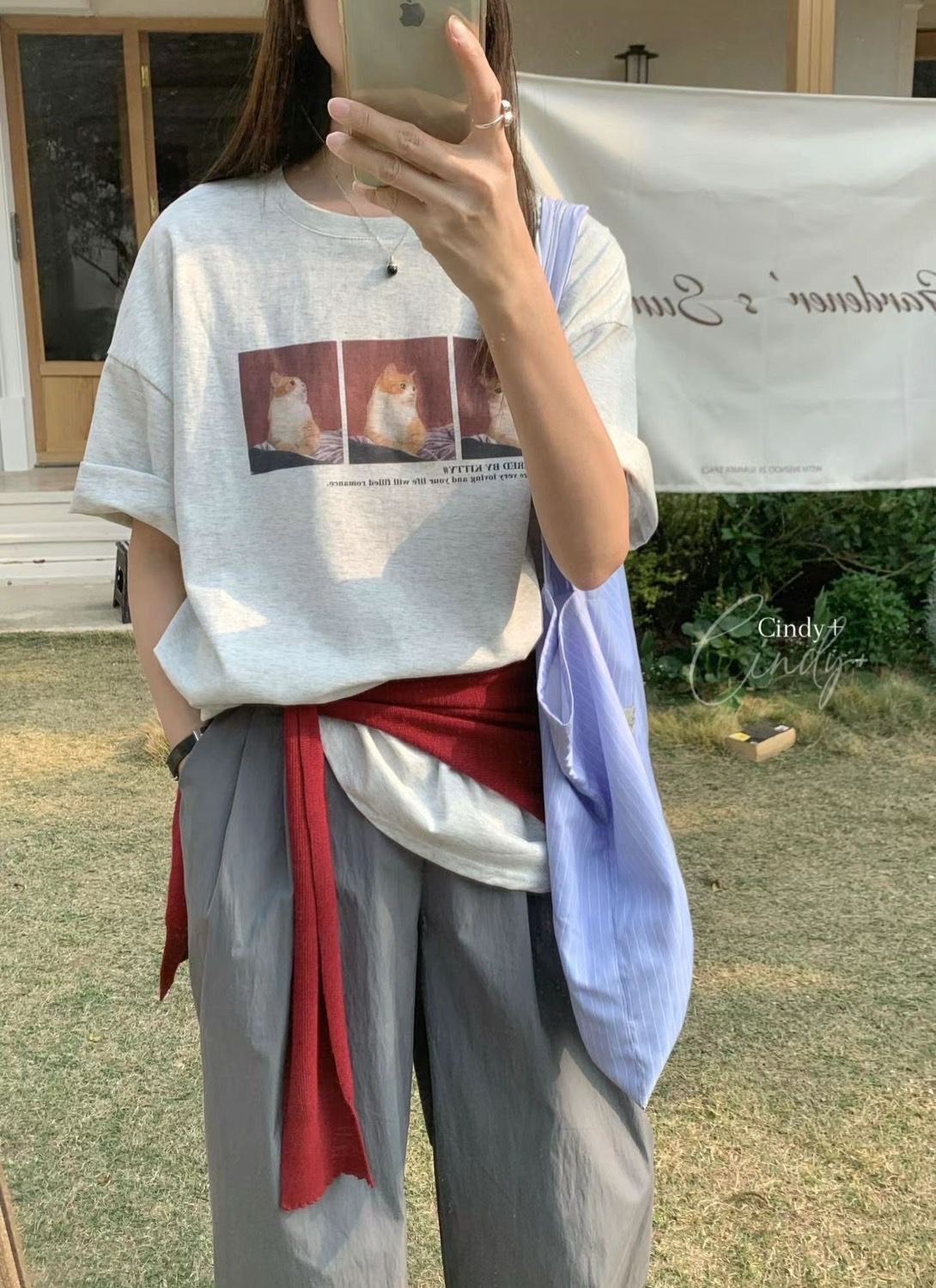 韓版貓咪三連拍ㄒ恤