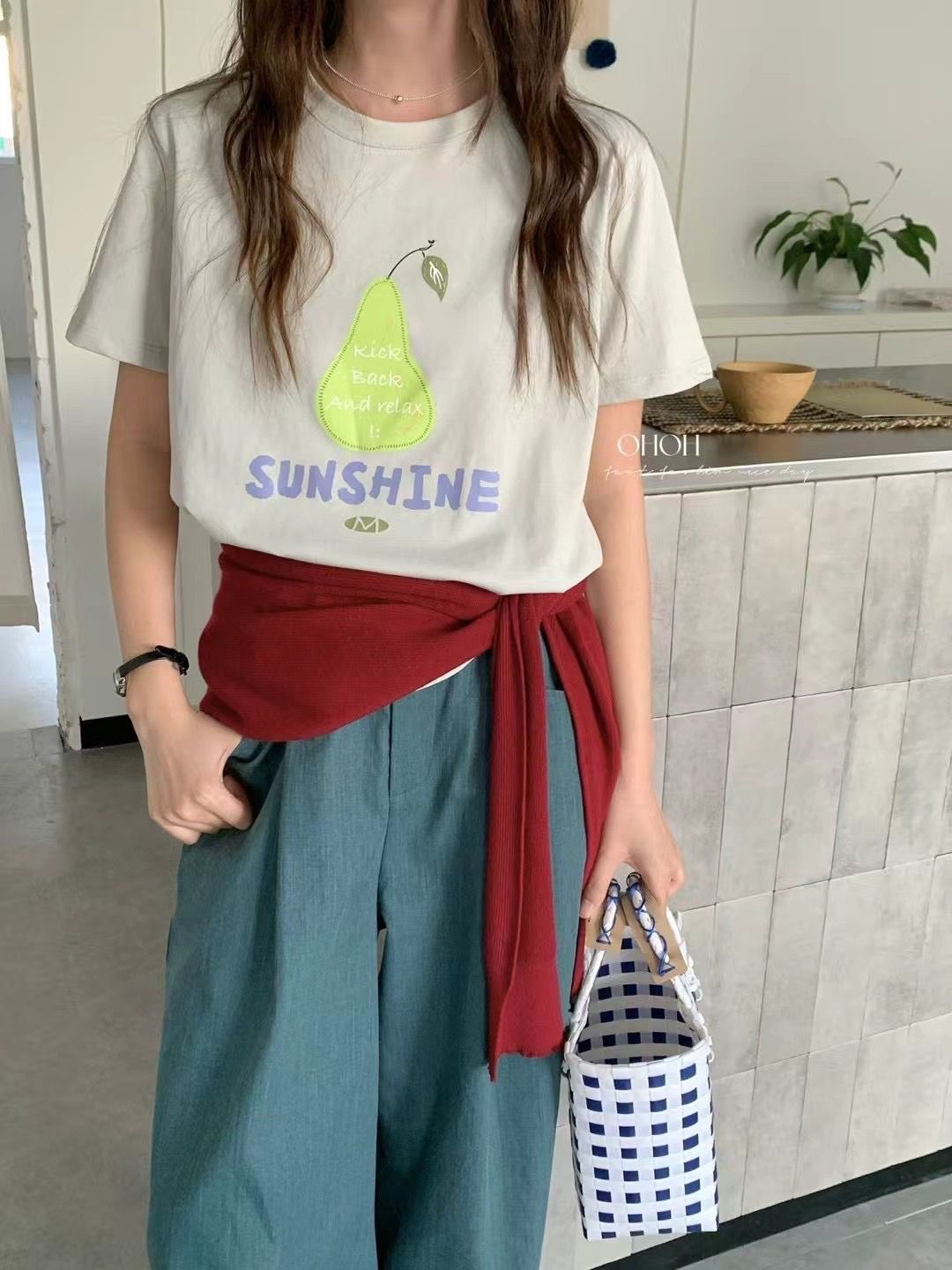 趣味酷梨印花ㄒ恤