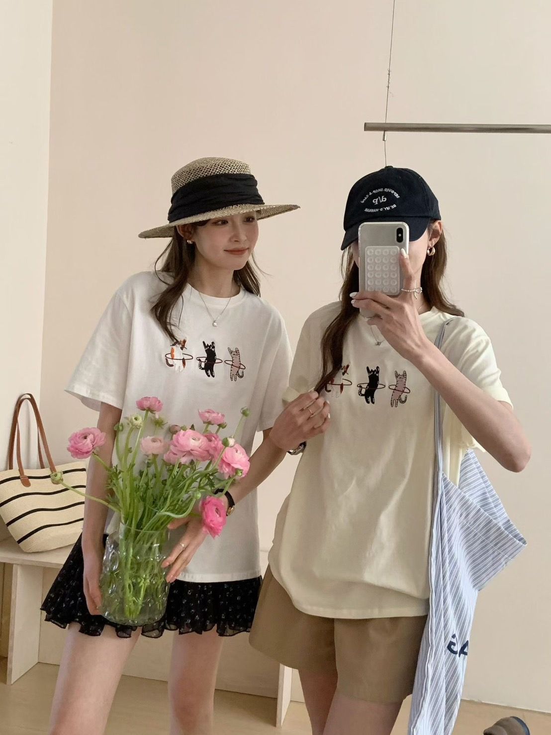 貓咪呼啦圈刺繡ㄒ恤