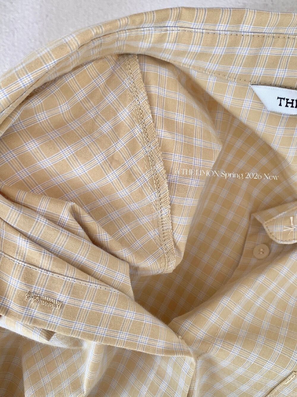 260311正版檸檬家清新格紋氛圍感防曬 通勤百搭襯衫