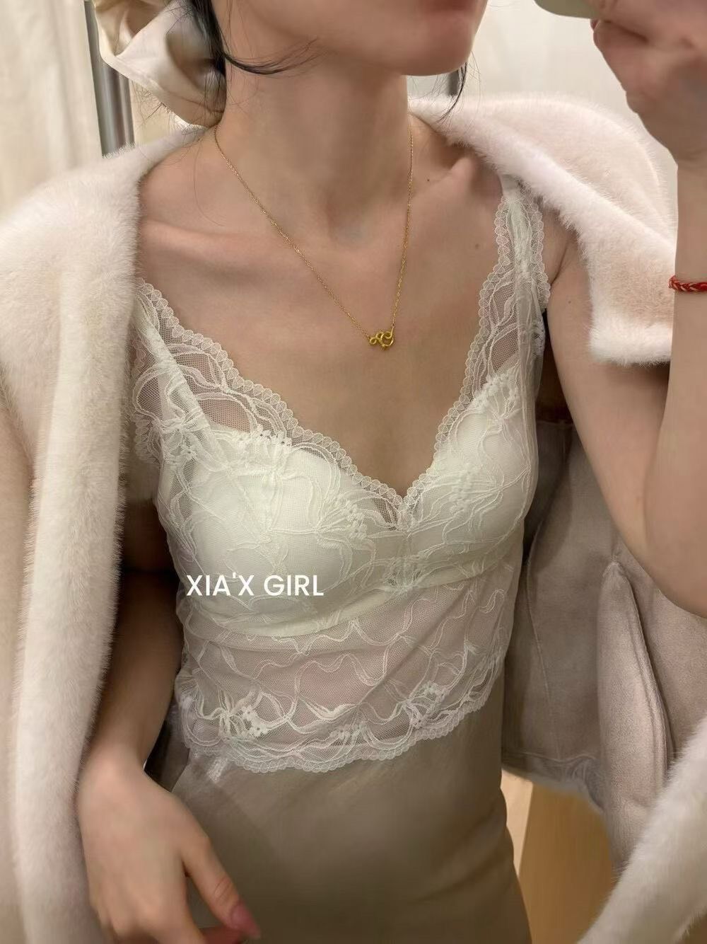 260312法式性感蝴蝶美背蕾絲細肩背心