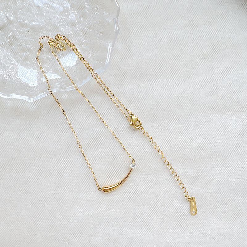 260314單鑽微笑曲線項鍊