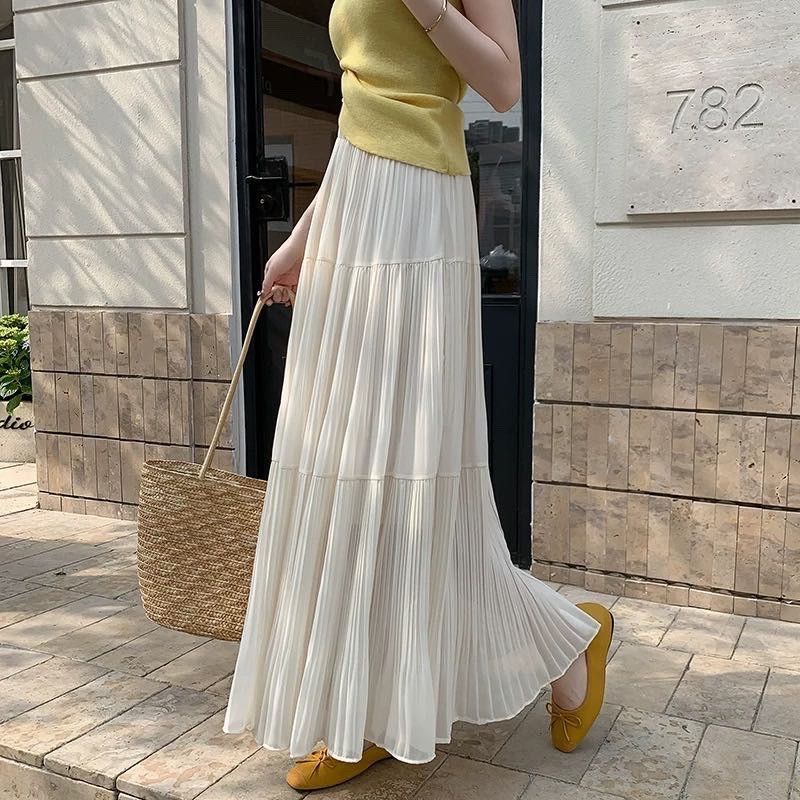 260314韓系溫柔層次雪紡長裙