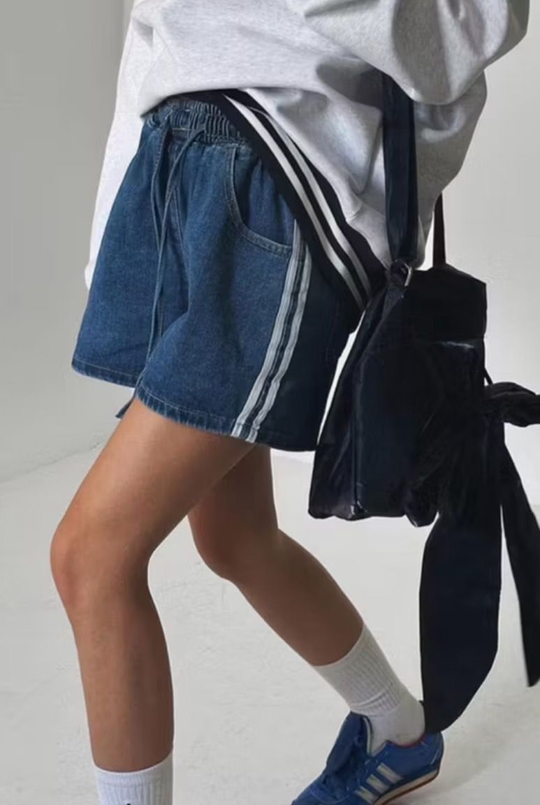 260321抽繩滾邊牛仔短褲