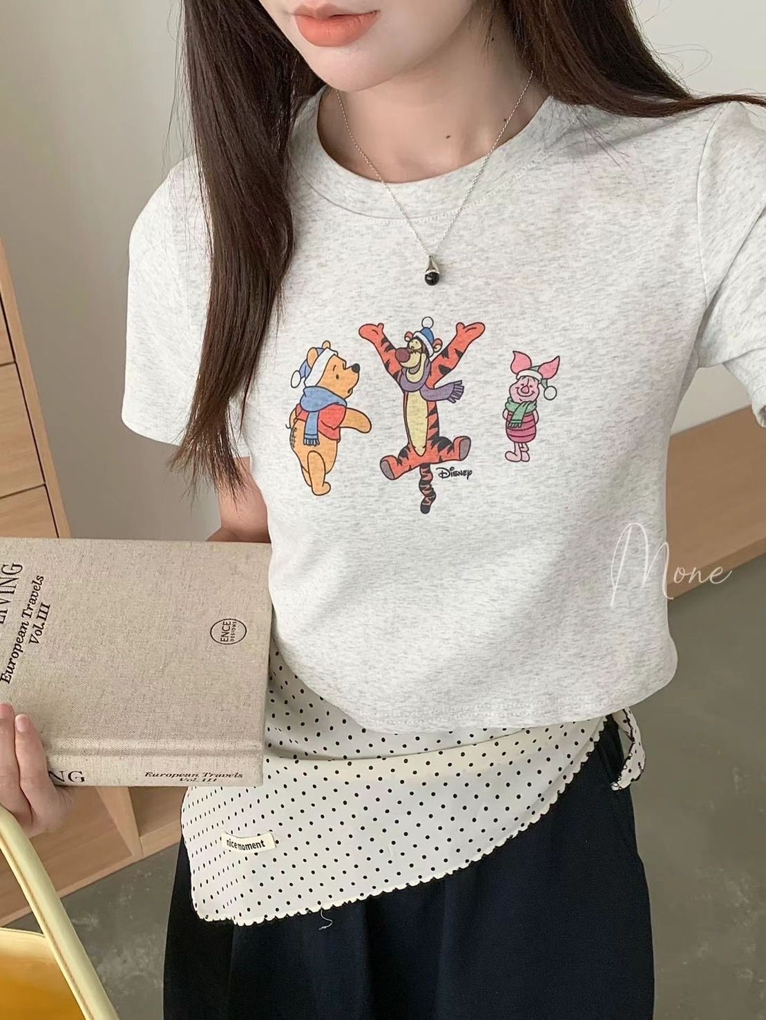 2603224小熊維尼直噴短款高彈ㄒ恤