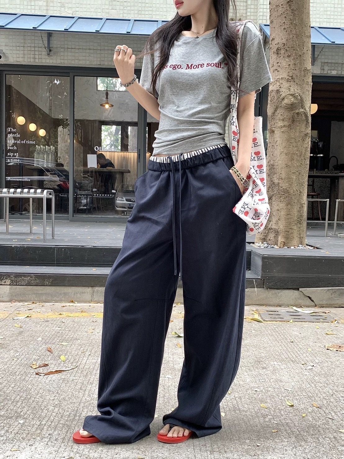 260325韓慵懶鬆弛感寬鬆闊腿休閒褲