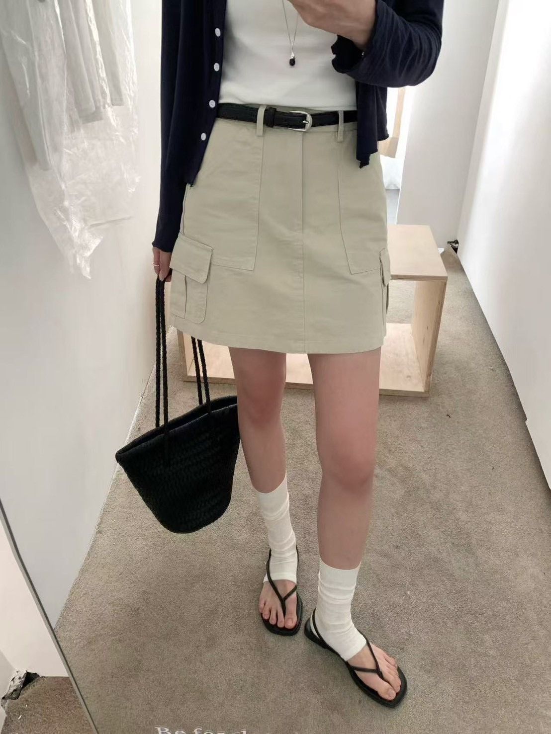260330附皮帶工裝短裙（內裏褲）