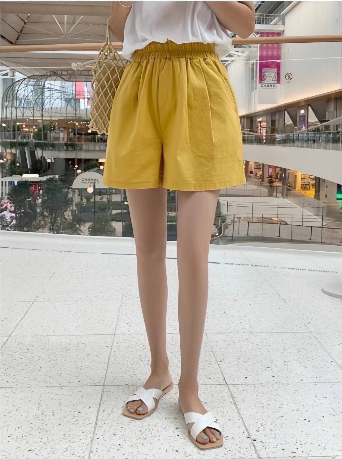 260405竹節棉面料輕薄舒服微A字短褲