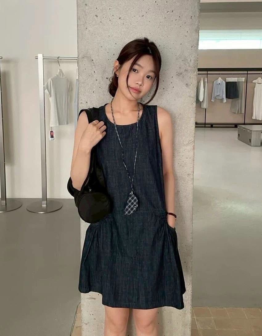 260426韓甜美可愛牛仔背心裙