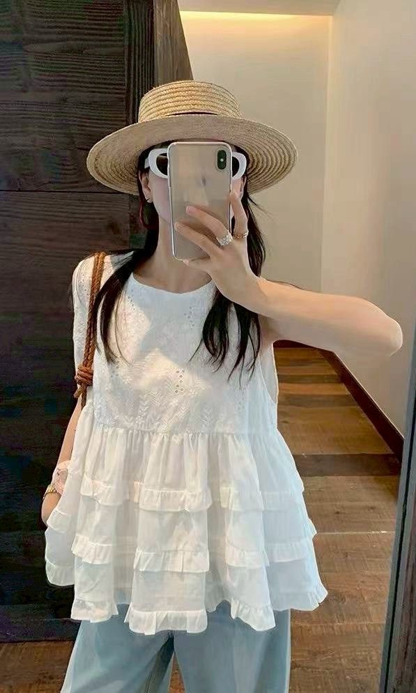 260426韓國氛圍感甜美氣質百搭花朵刺繡背心