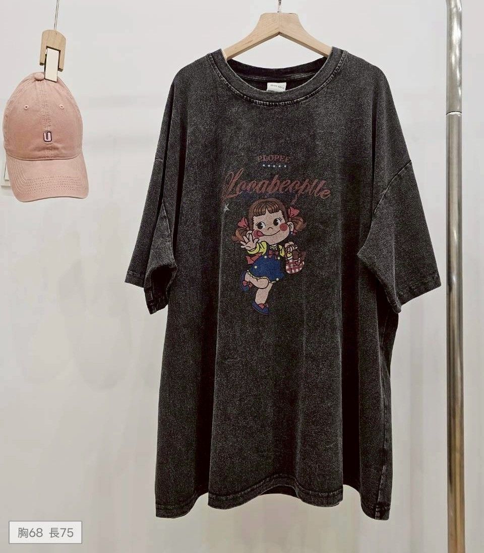 260506韓系可愛慵懶水洗棉牛奶妹ㄒ恤